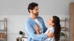 married couple at home
