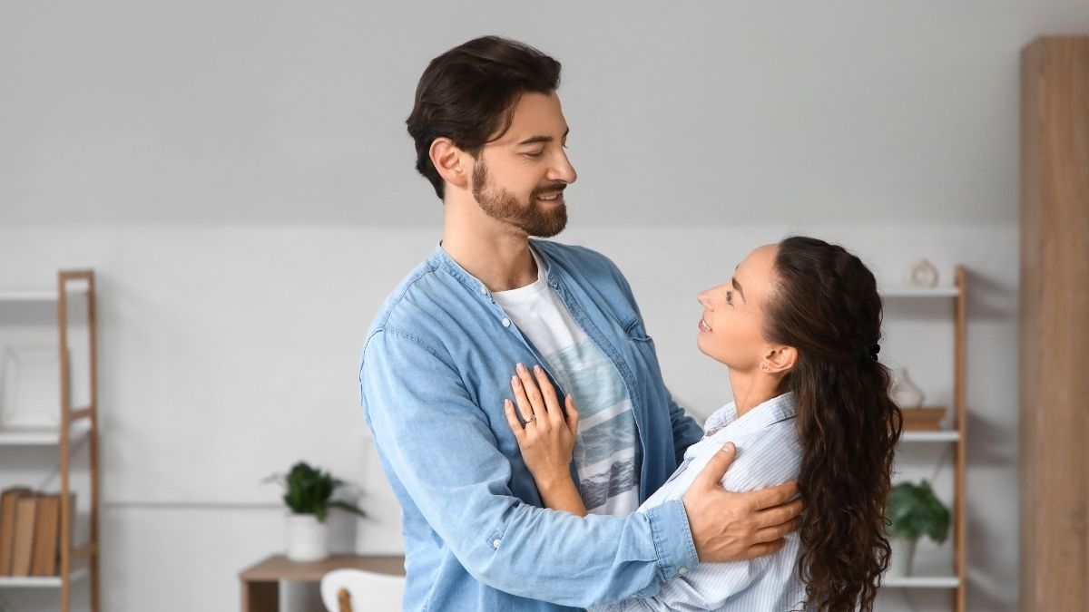married couple at home