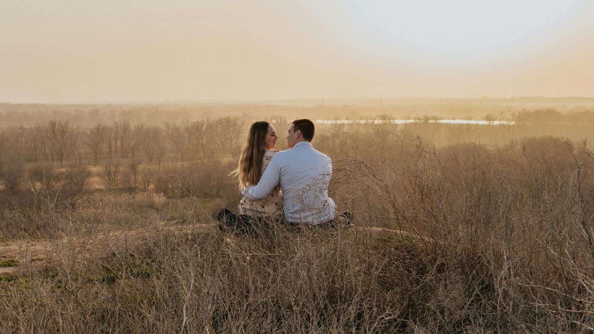 Couple in field